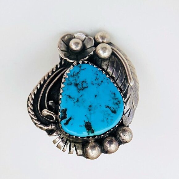 Native American Sleeping Beauty Turquoise Sterling Silver Ring - Size 7.5 - Picture 3 of 7